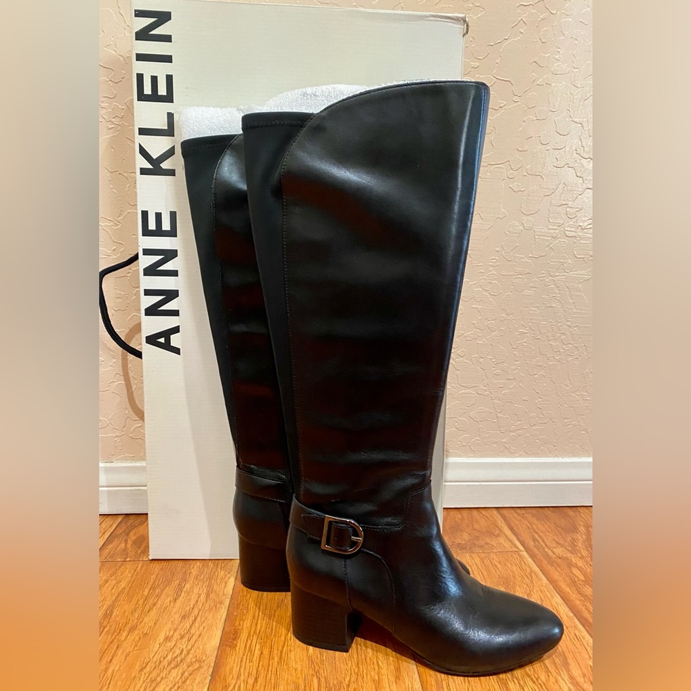 Anne Klein black leather boots